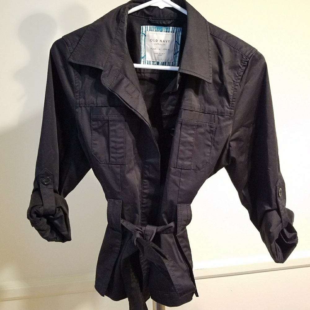 Old Navy Black Belted Jacket Size M NWOT!